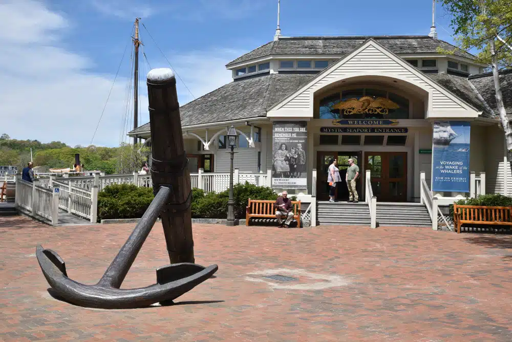 photo of the entrance to the Mystic Seaport Museum in Connecticut
